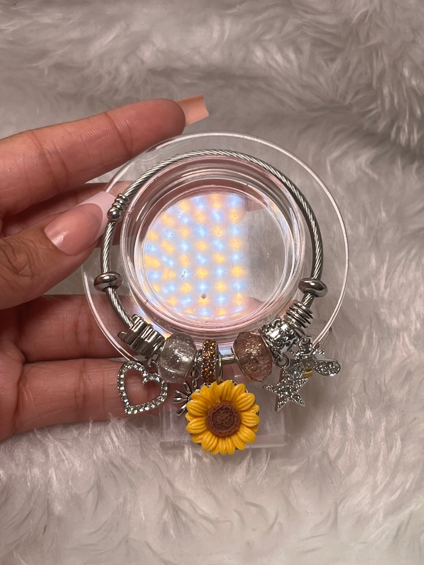 Sunflower Charm Bangle